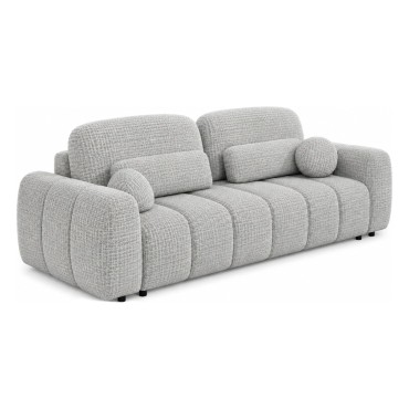 Sofa trzyosobowa Bubble rozkładana z pojemnikiem szara