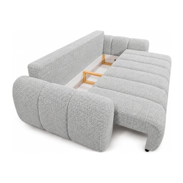 Sofa trzyosobowa Bubble rozkładana z pojemnikiem szara