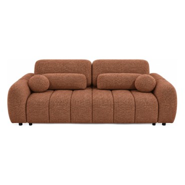 Sofa trzyosobowa Bubble rozkładana z pojemnikiem terakota