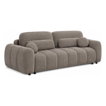 Sofa trzyosobowa Bubble rozkładana z pojemnikiem brązowa