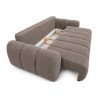 Sofa trzyosobowa Bubble rozkładana z pojemnikiem brązowa