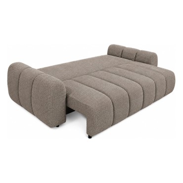 Sofa trzyosobowa Bubble rozkładana z pojemnikiem brązowa