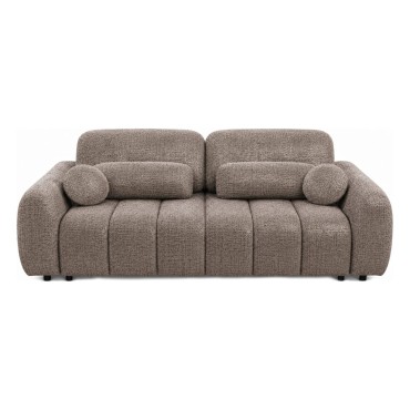 Sofa trzyosobowa Bubble rozkładana z pojemnikiem brązowa