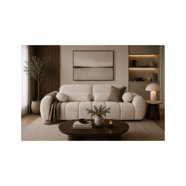 Sofa trzyosobowa Bubble rozkładana z pojemnikiem taupe