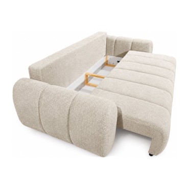 Sofa trzyosobowa Bubble rozkładana z pojemnikiem taupe