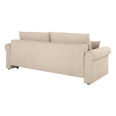 Sofa trzyosobowa Sora rozkładana z pojemnikiem beżowa