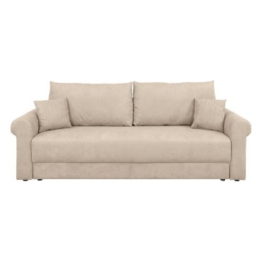 Sofa trzyosobowa Sora rozkładana z pojemnikiem beżowa
