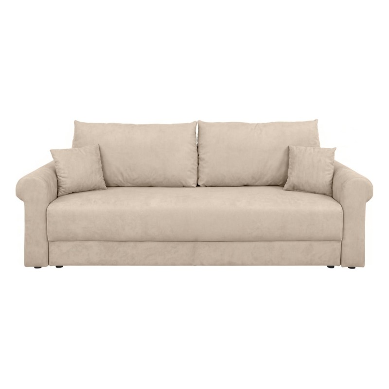 Sofa trzyosobowa Sora rozkładana z pojemnikiem beżowa