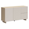 Komoda Calm 135 cm z 2 drzwiami i 2 szufladami dąb lindberg/beż piaskowy