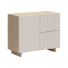 Komoda Calm 90 cm z drzwiami i 2 szufladami dąb lindberg/beż piaskowy