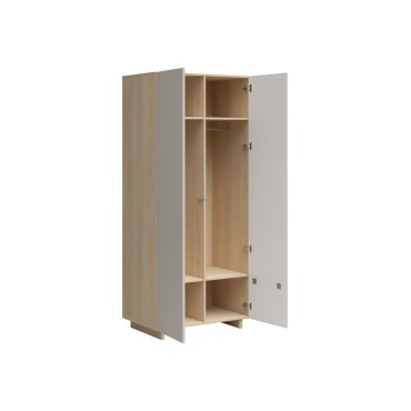 Szafa dwudrzwiowa Calm 90 cm dąb lindberg/beż piaskowy