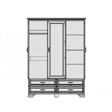 system TIFFANY szafa z lustrem 3d4s woodline krem