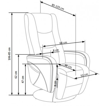 PULSAR recliner z funkcją masażu czarny