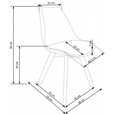 K245 krzesło bezbarwny / biały 